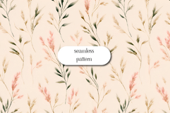 Neutral Botanical Seamless Pattern with Wild Grass Sprigs Product Image 1
