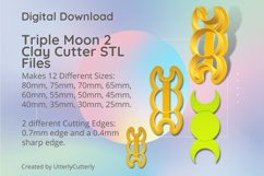 Triple Moon 2 Clay Cutter - Cookie Cutter STL File Product Image 1