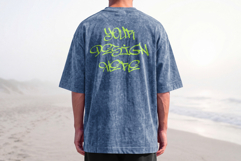 Model Tshirt Washed Back Mockup Product Image 2