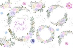 Winter Blue Pink &amp; Purple Floral Clipart Product Image 3