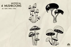 Mystical Mushrooms SVG PNG EPS Product Image 2