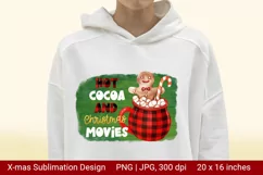 Hot Cocoa and Christmas Movies. Christmas Sublimation Design Product Image 2