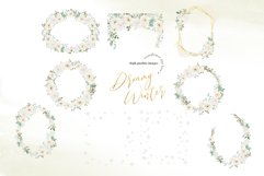 Frame Dreamy Winter White Floral clipart, Greenery Floral Product Image 2