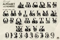 Forest Alphabet, Vector Numbers and Letters SVG PNG EPS Product Image 2
