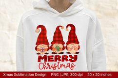 Christmas Plaid Gnomes. Christmas Gnome Sublimation. Product Image 2