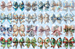 Christmas coquette bows designs BUNDLE | Iridescent bow png Product Image 2