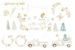 Vintage Truck Winter Snowflakes Frame Clipart Product Image 2