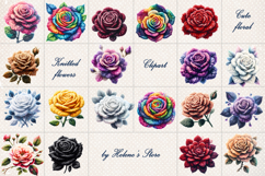 Magical Knitted Roses Clipart BUNDLE | Amazing flower png Product Image 3