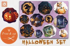 28 Halloween Stickers |Printable cutting PNG Product Image 3
