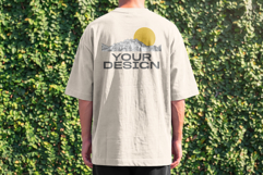 Tshirt Mockup Back Aesthetic Wall Vine Background Product Image 2