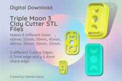Triple Moon 3 Clay Cutter - Cookie Cutter STL File Product Image 1