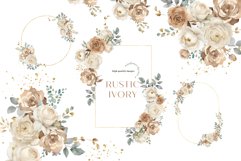Elegant Rustic Ivory Flowers Bouquets Clipart Product Image 2