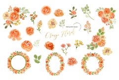 Elegant Orange Floral Clipart Product Image 2