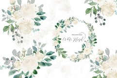 Elegant White Flowers Watercolor Clipart Product Image 3