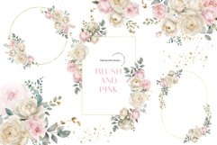 Elegant Pink Ivory Flowers Bouquets Clipart Product Image 2