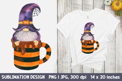 Gnome Coffee. Halloween Gnome Sublimation. Product Image 1