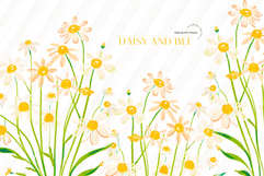 Daisy &amp; Bee Greenery Floral Clipart, Bumble Bee &amp; Daisy Product Image 2