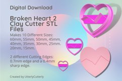 Broken Heart 2 Clay Cutter - Cookie Cutter STL File Product Image 1
