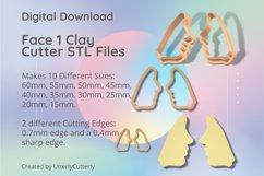 Abstract Face 1 Clay Cutter - Cookie Cutter STL File Product Image 1