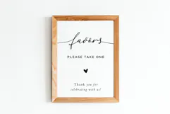 Modern Wedding Favors Sign Template Product Image 1