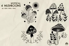 Mystical Mushrooms SVG PNG EPS Product Image 2