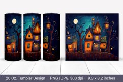 3d halloween tumbler wrap- 3d haunted house. Product Image 1