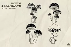Mystical Mushrooms SVG PNG EPS Product Image 2