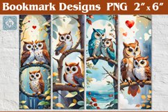 Owl Printable Bookmark 4 PNG Product Image 1