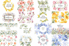 Big Watercolor Flowers Bundle 300 Floral Bouquets, Borders Product Image 2