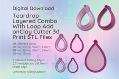 Clay Cutter STL File Teardrop Combo with loop add on 1- Earr Product Image 1