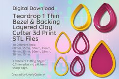 Clay Cutter STL File Teardrop Bezel Backing 1- Classic Earri Product Image 1