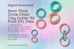 Clay Cutter STL 3mm Thick Circle Chain 1- Earring Digital Fi Product Image 1