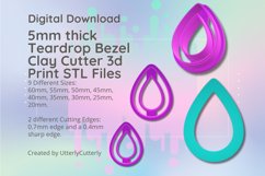Clay Cutter STL File 5mm Thick Teardrop Bezel- Classic Earri Product Image 1