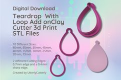 Clay Cutter STL File Teardrop Thin with loop add on 1- Earri Product Image 1