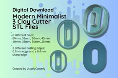 Clay Cutter STL File Modern Minimalist 3- Geometric Earring Product Image 1