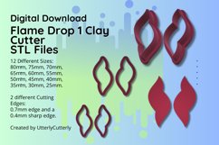 Clay Cutter STL File Minimalist Flame Drop 1- Modern Earring Product Image 1