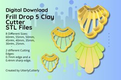 Clay Cutter STL File Frill Drop 5- Earring Digital File Down Product Image 1