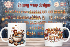Christmas gingerbread man mug wraps designs bundle 10oz 15oz Product Image 1