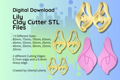 Clay Cutter STL File Lily- Flower Earring Digital File Downl Product Image 1