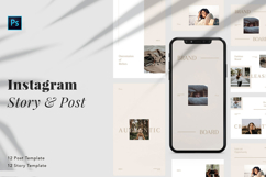 Minimalist Beauty Instagram Post &amp; Story Template Product Image 1