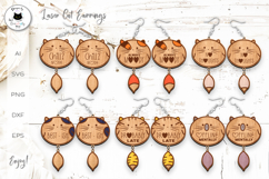 Cute Kawaii Cat Earrings Laser Cut Bundle Product Image 1