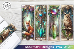 Fox Dreamcatcher Printable Bookmark 4 PNG Product Image 1