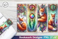 Fox Dreamcatcher Printable Bookmark 4 PNG Product Image 1