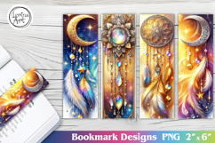 Moon Dreamcatcher Printable Bookmark 4 PNG Product Image 1