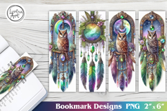 Owl Dreamcatcher Printable Bookmark 4 PNG Product Image 1
