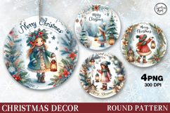 Christmas Decor | Cute Santa girl| PNG Sublimation Product Image 1