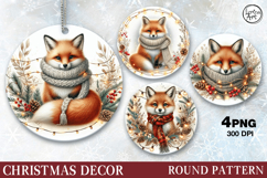 Christmas Decor | Cute Fox | PNG Sublimation Product Image 1