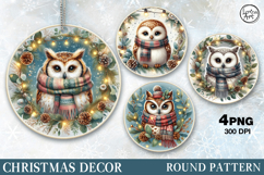 Christmas Decor | Cute Owl| PNG Sublimation Product Image 1