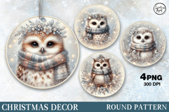 Christmas Decor | Cute Owl| PNG Sublimation Product Image 1