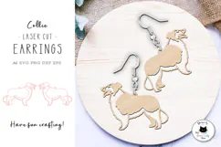 Collie Dog Earrings Laser Cut File | Laser Jewelry Product Image 1
